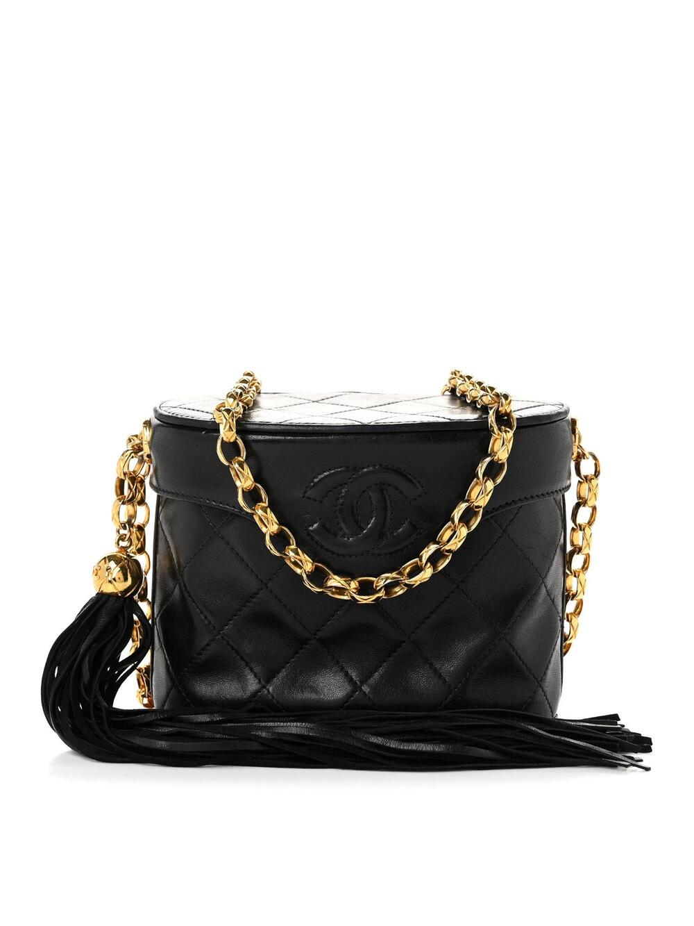 Chanel Lambskin Quilted Tassel Shoulder #375177C14B